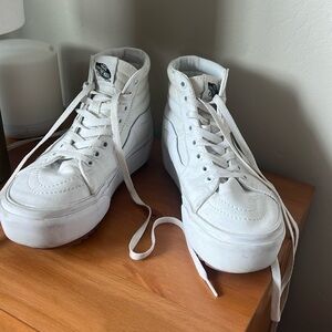 White Vans High Top, Gum sole.
